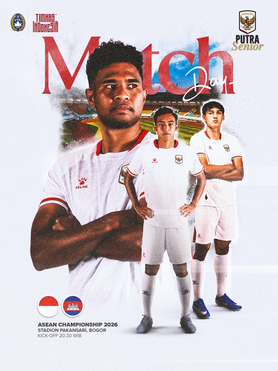 TimnasIndonesia's tweet photo. 📣 𝐌𝐚𝐭𝐜𝐡𝐝𝐚𝐲 𝟏 ASEAN Championship 🔔

🆚 Cambodia
🕰️ 𝐓𝐎𝐍𝐈𝐆𝐇𝐓 | 20.30 WIB
🏟️ Pakansari Stadium

‣ #TimnasDay https://t.co/aT7VG6Zsyn