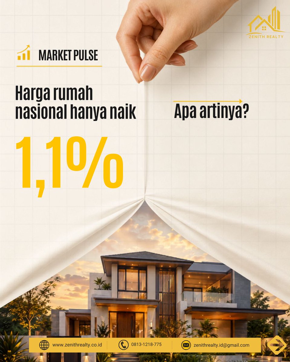 ZenithRealty_id's tweet photo. Pasar properti masih bertumbuh, tetapi dengan pola yang lebih selektif.
Data terbaru menunjukkan bahwa pertumbuhan harga tidak lagi merata. Beberapa segmen dan kawasan tetap kuat, sementara yang lain cenderung melambat.
#agenproperti #century21zenith #investasiproperti https://t.co/npYdhf1L7L
