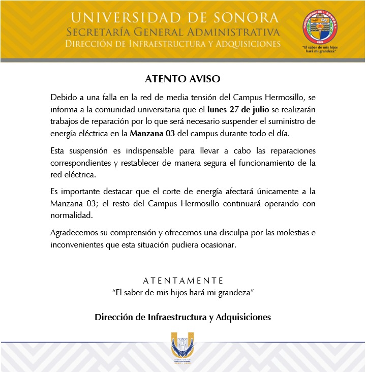 SoyUnison's tweet photo. Atención comunidad universitaria: https://t.co/4JmaI9iIv5