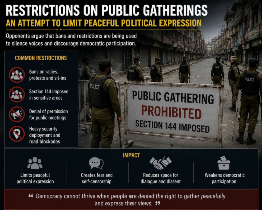 PoJKInsights's tweet photo. Restrictions on public gatherings have been criticised by opponents as attempts to limit peaceful political expression. #FreePoK https://t.co/aXtkrQHI94