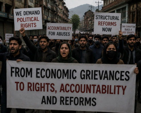 PoJKInsights's tweet photo. What began as a movement over economic grievances have now expanded into broader demands for political rights, accountability and structural reforms. #FreePoK https://t.co/tcBqZNddly
