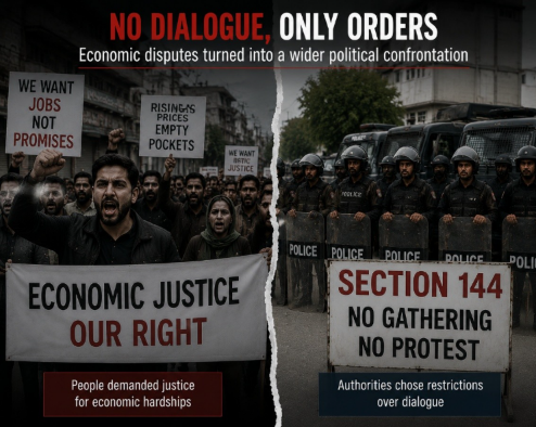 PoJKInsights's tweet photo. A lack of dialogue and reliance on administrative measures have transformed economic disputes into a wider political confrontation. #FreePoK https://t.co/gkElVS4J9n