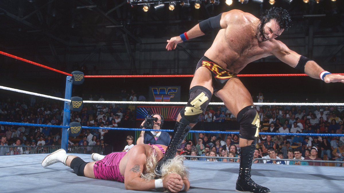 WWFWrestling1's tweet photo. ๐ธ Shot from this day in 1993, capturing Razor Ramon dishing out a beating to Barry Hardy at the Crete Civic Center, Plattsburgh, New York. Match aired on WWF Wrestling Challenge, August 22, 1993. #WWF #WWE #RazorRamon https://t.co/kvwCzUpiEf
