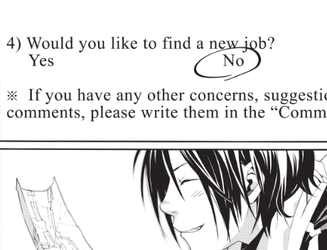 savagebutterf1y's tweet photo. There are some people who won't or aren't yet able to express what you mean to them through words. Sometimes a small action, like circling one word on a survey, tells you everything you need to know. 😊
#Noragami #ノラガミ https://t.co/jIi0t1cQFu
