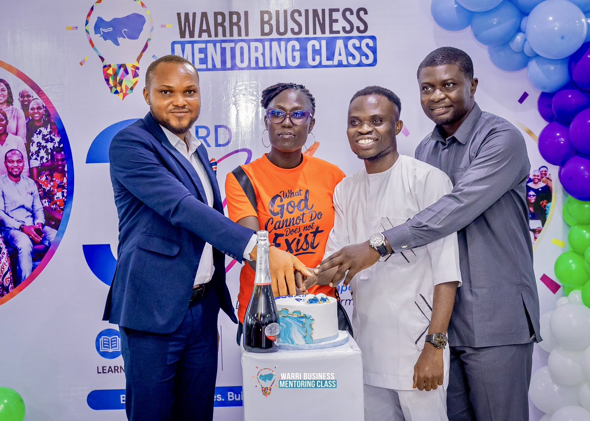 AlfredUkane's tweet photo. Here’s to 3 years of impact, countless success stories, and an even brighter future ahead.

Happy 3rd Anniversary, Warri Business Mentoring Class! 🎉  Indeed God has helped us 👏

#AlfredUkane #WarriBusinessMentoringClass #WBMC #Entrepreneurship #DeltaState https://t.co/lPEx4SN7eL
