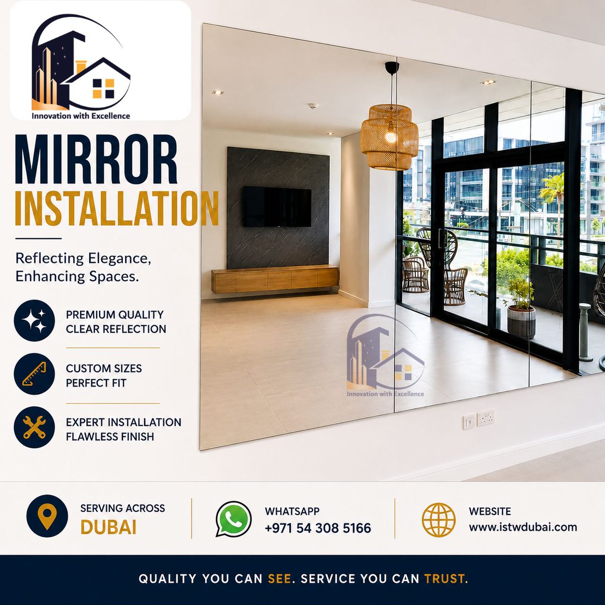 istwdubai's tweet photo. Wall Mirror Installation
π Serving Across Dubai
π± WhatsApp: https://t.co/9rZ8LnDoB2
πWebsite: https://t.co/r5WKf3WI7Z
#WallMirror #MirrorInstallation #CustomMirror #DecorativeMirror #InteriorMirror #BathroomMirror #LivingRoomDesign #ModernInteriors #LuxuryInteriors https://t.co/9NjIG5w7or