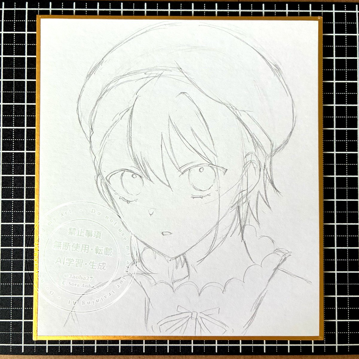 3aoba27's tweet photo. ミニ色紙の下書き1枚できました🙌

#oc #イラスト https://t.co/O2Q2I1QzJ7