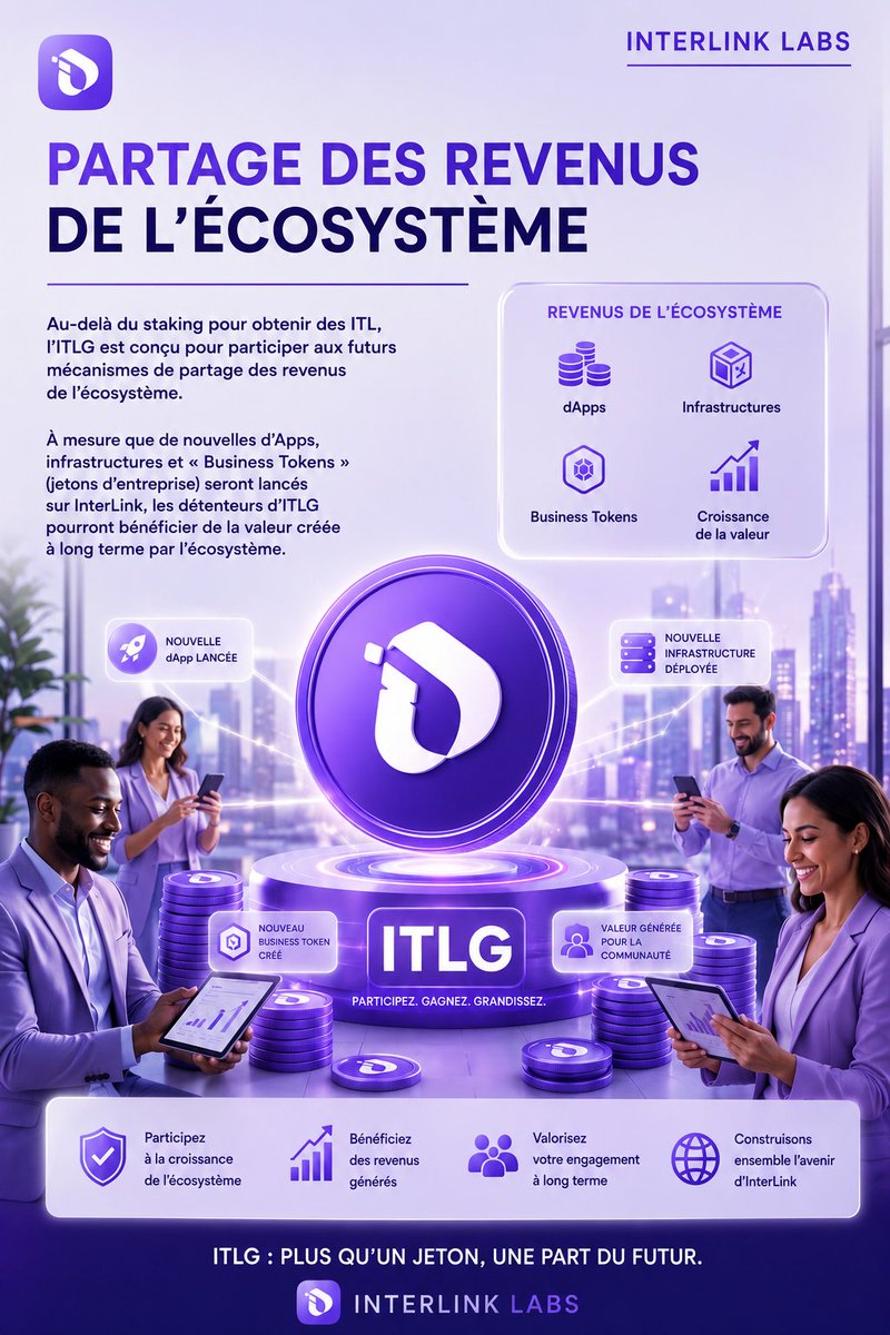 Oumar2portoITLG's tweet photo. Partage des revenus de l'écosystème 
#interlink #ITLG #ITL https://t.co/AIaJRYu27D