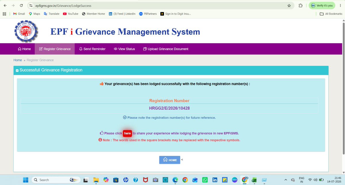 ishrarsaifi's tweet photo. @officialepfo @LabourMinistry @mygovindia Dear @officialepfo Already Graviance Registered on 14th July 2026 but still not resolved the issue Your team Request pending showing on Mr. Vinit PF Officer and already mailed him but they not responding and my employer also not responding. Kindly Resolve this matter on priority https://t.co/XuesUHBbJV