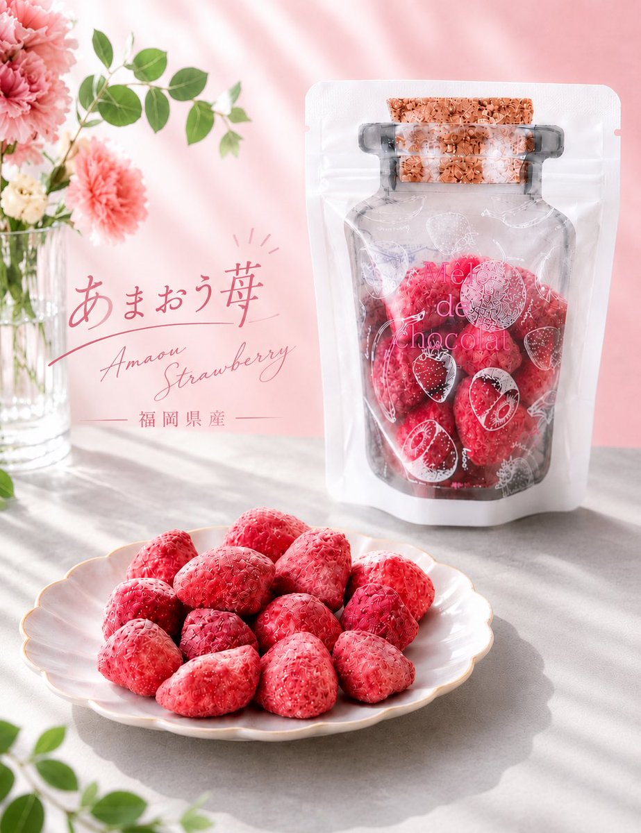 Meledechocolat's tweet photo. 福岡県産「あまおう苺」の美味しさを、ホワイトチョコと一緒にぎゅっと閉じ込めました🍓✨
甘みと酸味が重なる、メレ・ド・ショコラの”美味しい魔法”。
毎日のご褒美に、ぜひお楽しみください。💗
#メレドショコラ #あまおう苺 #福岡県産 #いちごスイーツ #ご褒美スイーツ https://t.co/zeha7kSqs3