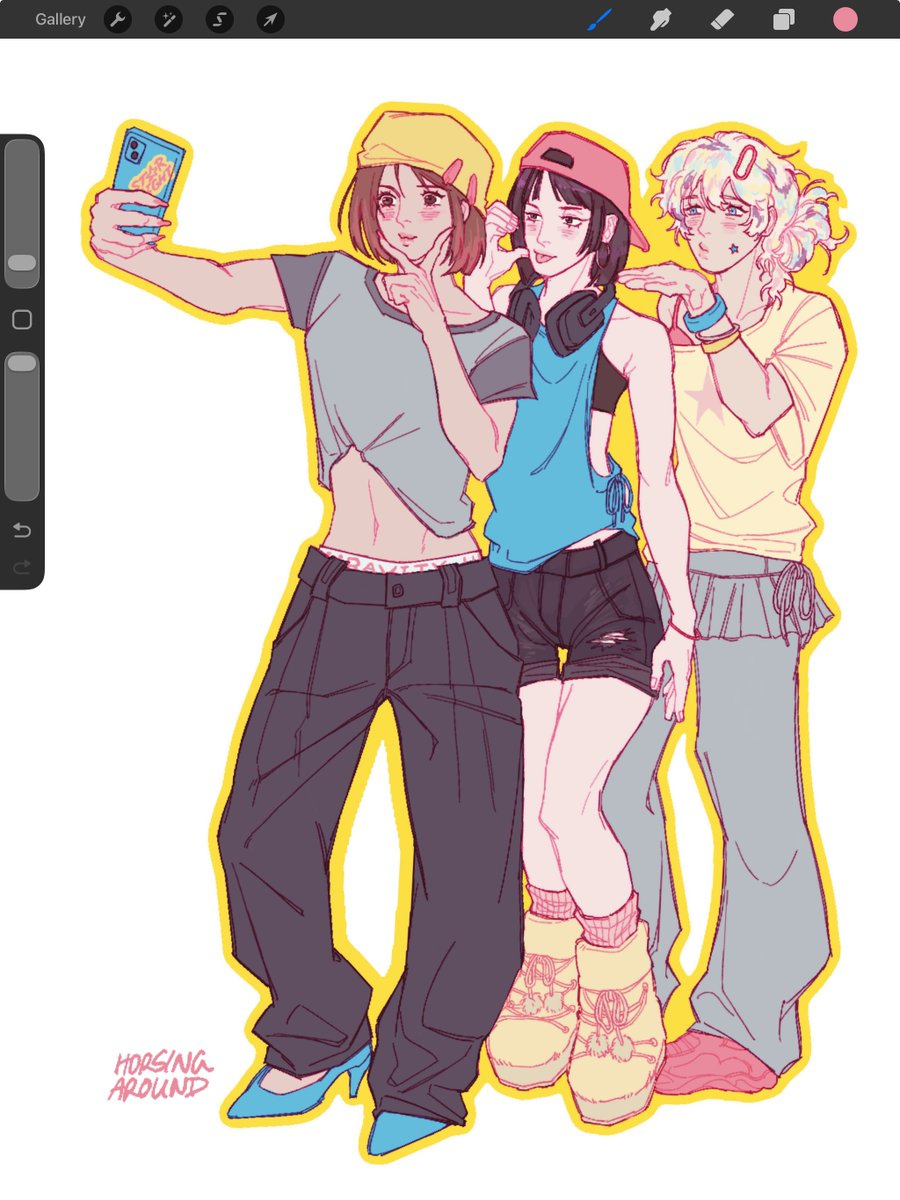 horsinqaround's tweet photo. #toruhagakure #jirokyoka #urarakaochaco #mha [idol! au]

star-studded new girl group from ua entertainment on the rise 🤩🤩 https://t.co/5fnv17RQR4