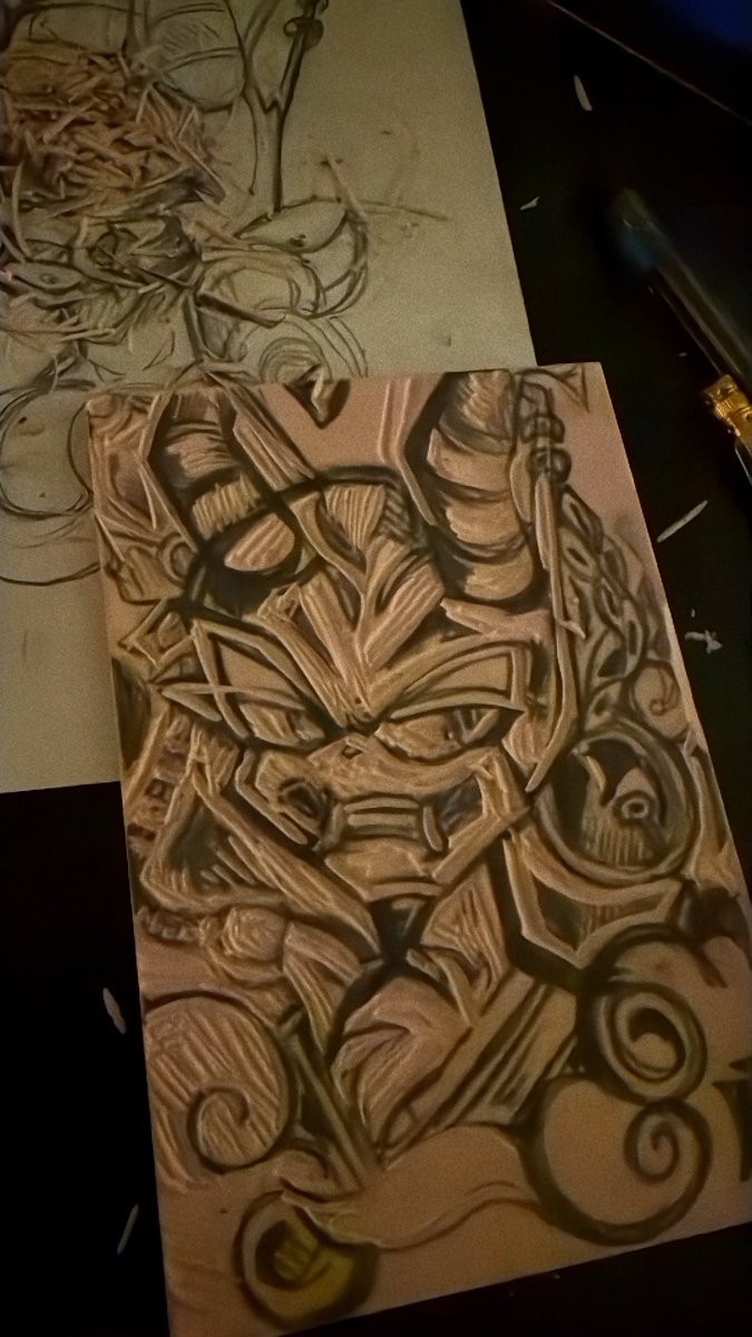 nexus_chaotic's tweet photo. Linoleum cut printing project https://t.co/kVCnDcsySp