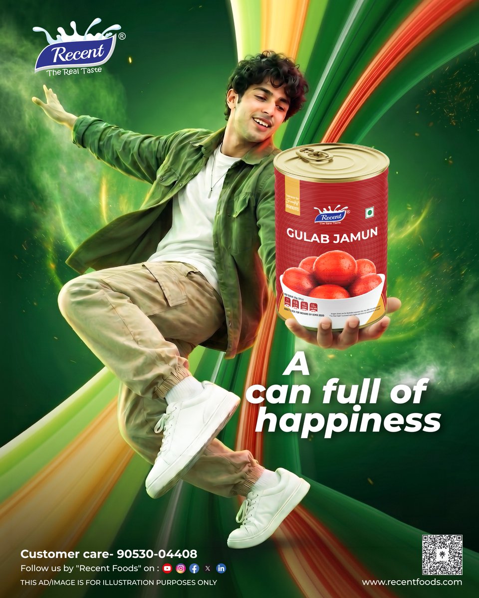 RecentFoods's tweet photo. Happiness comes in a can! โค๏ธ
Open a can of sweetness with Recent Gulab Jamun and make every celebration extra special. Every bite is soft, juicy, and packed with authentic taste. ๐ฏ๐ฅฎ
#RecentFoods #GulabJamun #CanFullOfHappiness #SweetMoments #DessertLovers https://t.co/Zl84MYBkbh