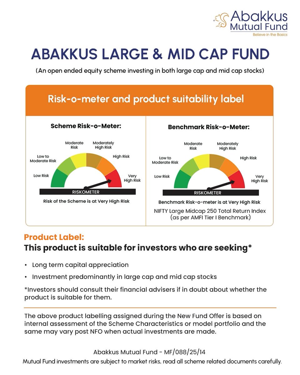 abakkusmf's tweet photo. The scoreboard is counting down but there's still time to step onto the field.⚽

Be a part of the Abakkus Large & Mid Cap Fund before the NFO closes in 2 days.
Powered by Experience. Energised by Rising Stars.✨

🗓️NFO Closes: 29th July, 2026

To know more about the fund, visit: https://t.co/cfOMa5GEeg 

Mutual Fund investments are subject to market risks, read all scheme related documents carefully.

Abakkus Mutual Fund - MF/088/25/14

#NFO #MutualFunds #Investing #Investment #SIP #Savings #Portfolio #LongTerm #Compounding #MidCap #LargeCap #FundLaunch