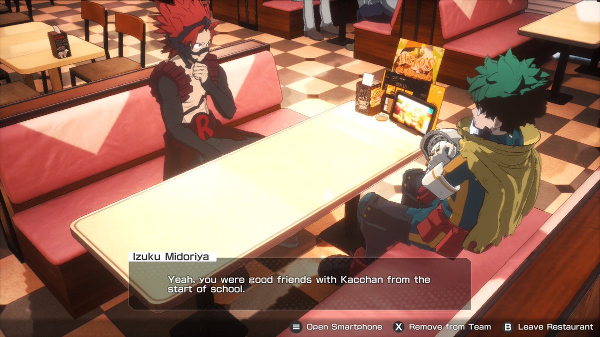 bkgsdragon's tweet photo. very funny bit about alls justice is everyone just telling kirishima that he gets along with bakugou. like yeah guys i think he knows 😭 https://t.co/n9ce5quDmK