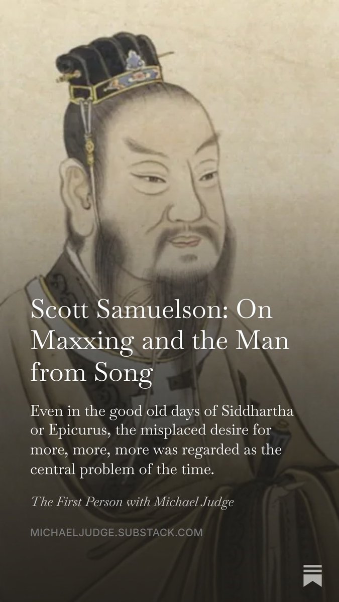 MJUDGE_TFP's tweet photo. “Even in the good old days of Siddhartha or Epicurus,” writes philosopher and author Scott Samuelson, “the misplaced desire for more, more, more was regarded as the central problem of the time.” Read here:
https://t.co/fDCfNgNeoz

#philosophy #stoicism #maxxing https://t.co/HZJKhJKsfO