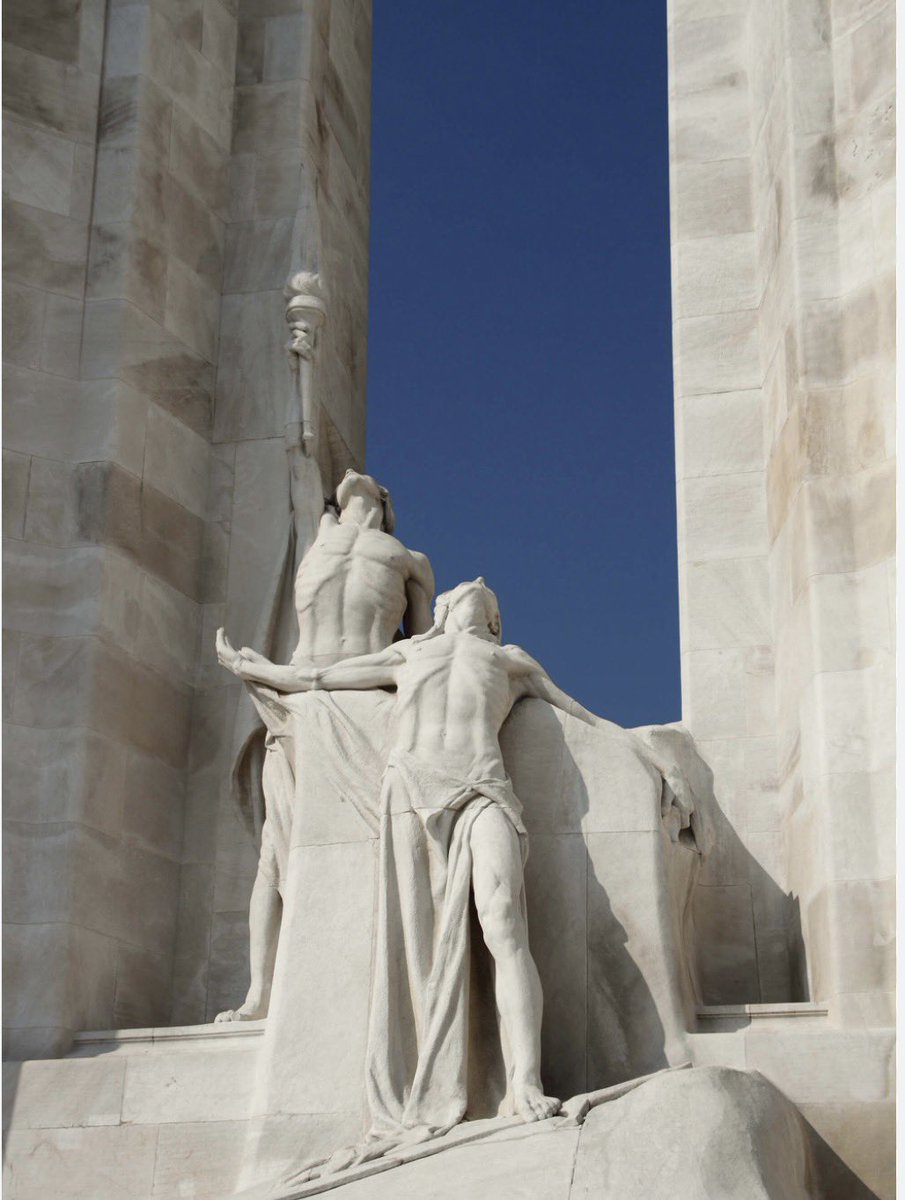 jkenney's tweet photo. 90 years ago Canada’s most impressive and meaningful monument was unveiled, at Vimy.

It is more than a memorial to the 3,598 Canadians who died during the Battle of Vimy, (one of whom was my great uncle.)

Given its scale, and the singular importance of Vimy to the epic Canadian role in the Great War, it also stands as a kind of memorial to the more than 66,000 Canadians who died in the conflict.

It is impossible for us to imagine the profound impact their sacrifice had on a Canadian society of only 7.4 million people, with 1.5% of the adult male population dying in the war, and many more coming back maimed for life.

Vimy was not just a site of sacrifice, but of nation building. For the first time the entire Canadian Army fought together, winning an impossibly difficult victory thanks to months of meticulous planning under the brilliant leadership of Major General Arthur Currie.

Many historians have argued that Confederation was the beginning of Canada’s status as an independent state, but Vimy is when our forebears came together with a deep sense of shared nationhood.

The victory was the foundation of Canada’s huge role as the shock troops of the Allies’ 100 Day Offensive that ended the war.

All of that is reflected in the enormous scale and passion of Walter Seymour Allward’s brilliant design, which marries the classical tradition with a modern sensibility, making the entire monument feel timeless.

Every Canadian should make an effort to do their own pilgrimage to Vimy, as thousands did 90 years ago at its opening.

Lest we forget.

https://t.co/7FC2FdI9YO