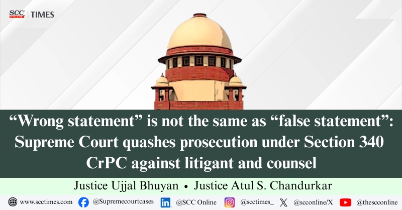 scconline_'s tweet photo. “Wrong statement” is not the same as “false statement”: Supreme Court quashes prosecution under Section 340 CrPC against litigant and counsel
Read the full report: https://t.co/bG84hw3DNf
#SupremeCourt #Section340CrPC #Perjury #FalseStatements #CriminalLaw #scconline #legalnews https://t.co/bPtR2yH54Z