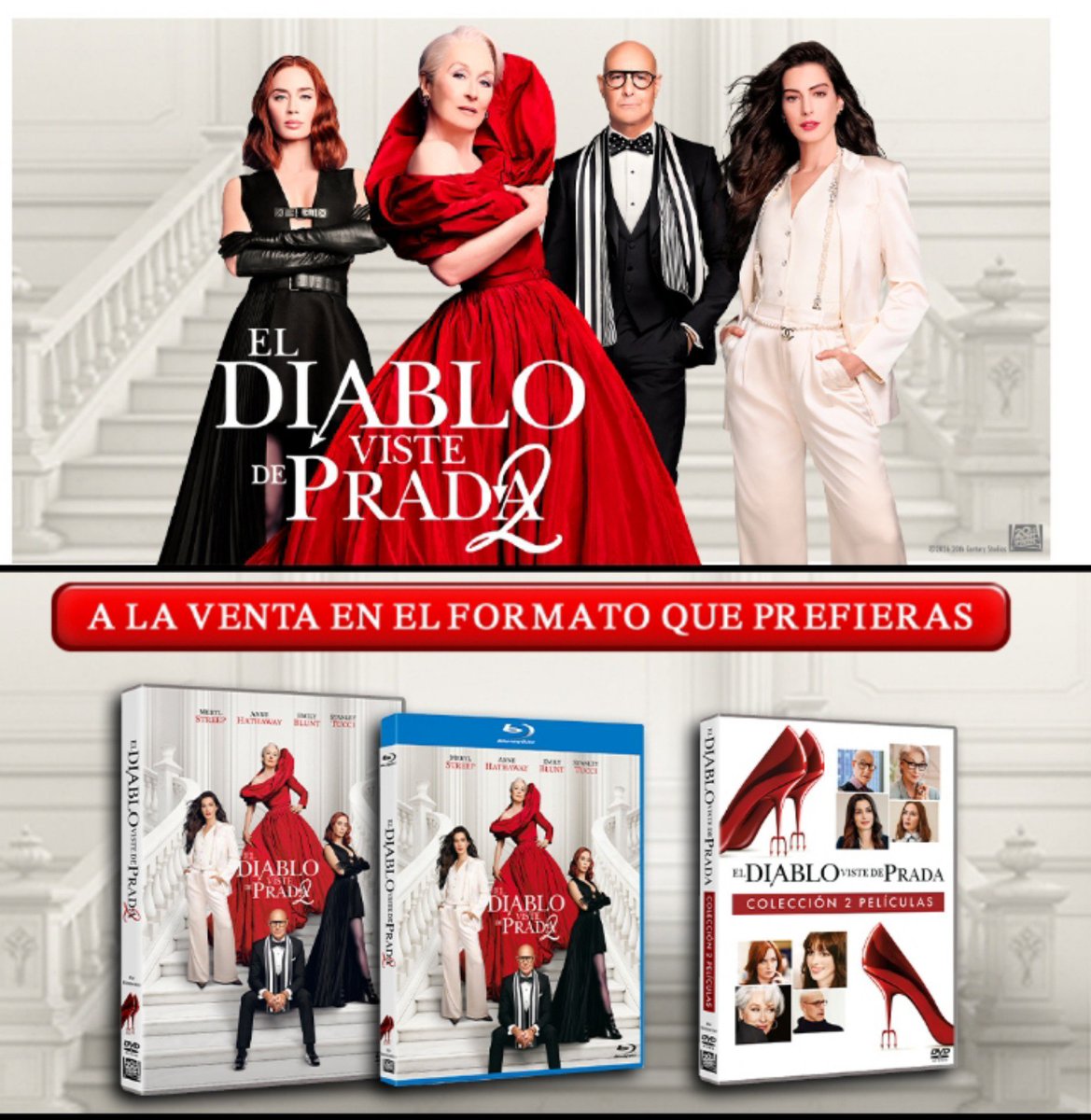 Olescreen1's tweet photo. #Cine: Tenemos #Sorteo de 2 unidades a elegir entre estos tres formatos #ElDiabloVisteDePrada2: 
-Rt este post
-Seguir a @DivisaFilms
Y @@Olescreen1 
-Mencionar a un amig@

Ganadores el 3 de Agosto https://t.co/sv0jqEy6FY