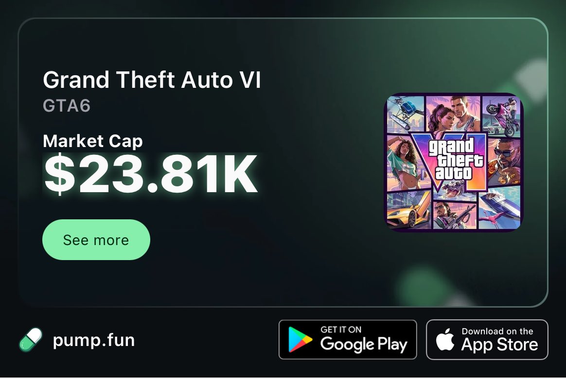Offtoken_'s tweet photo. Still early. Don’t miss this one!

$GTA6 

Fcw46QRvUVqPFvXdSz5grHz8s7SHr1s2vNCpfVhCpump

Check out @gta_vi_sol https://t.co/o6GgUmtP4m
