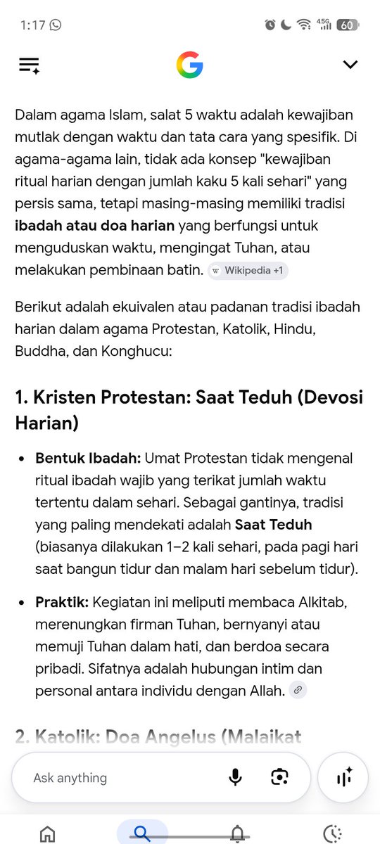 cs_gggoods's tweet photo. @juvene_scence @Hl0DA @BahruddinMuh @damniel235 @MiskinTV_ Hasil AI. Tapi kata mereka gak ada yg wajib kayak solat 5 waktu. Mungkin AI bisa salah, mungkin U manusia bisa benerin. https://t.co/l05NyLi15a