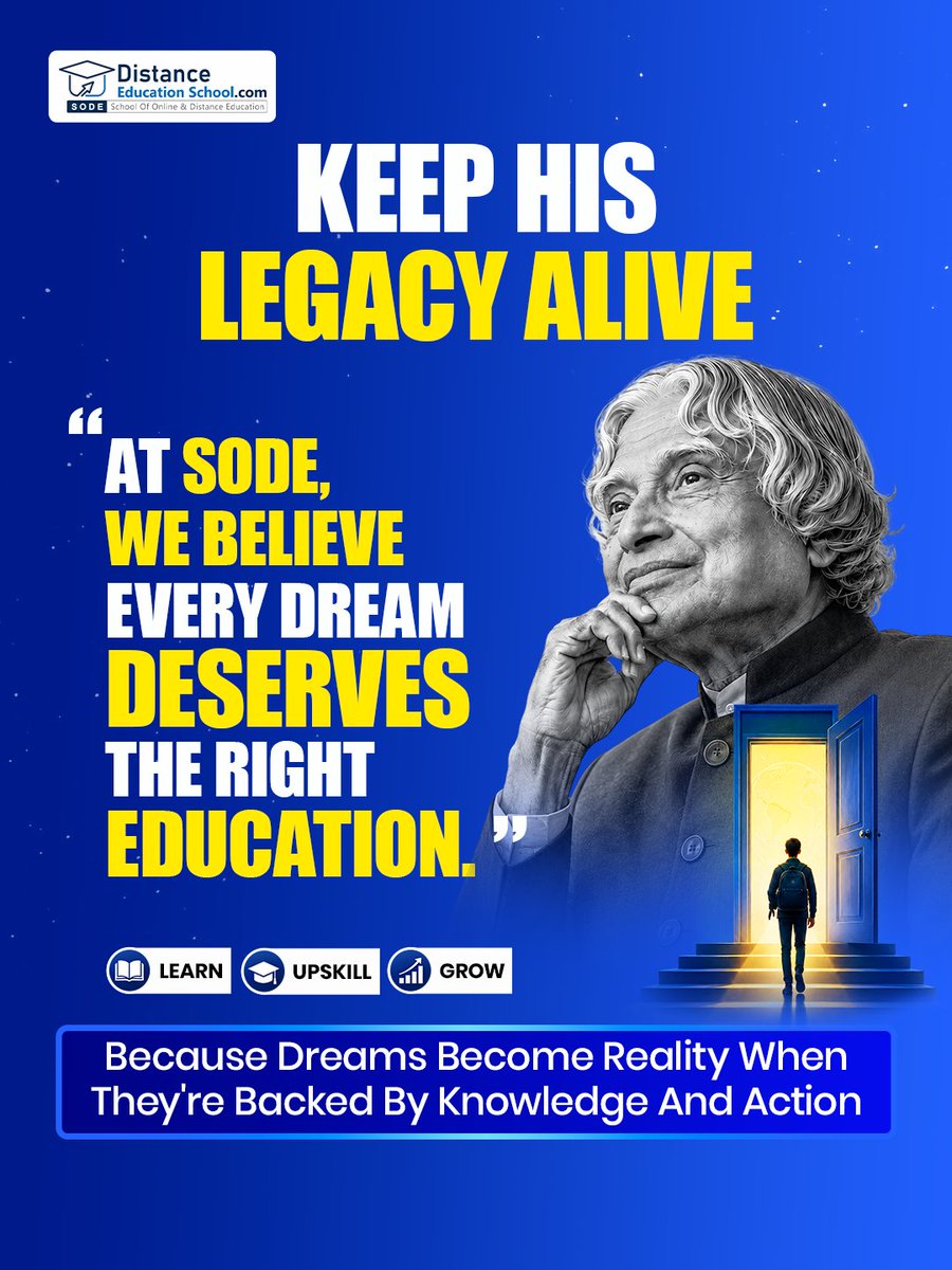 distanceeduschl's tweet photo. Remembering Dr. A.P.J. Abdul Kalam, the People's President of India. 🇮🇳

@distanceeduschl 

अब्दुल कलाम #APJAbdulKalam #BrandsCareMedia #E20Truth #SolarStockRadar #KritiSanon https://t.co/EzICTgrFSb