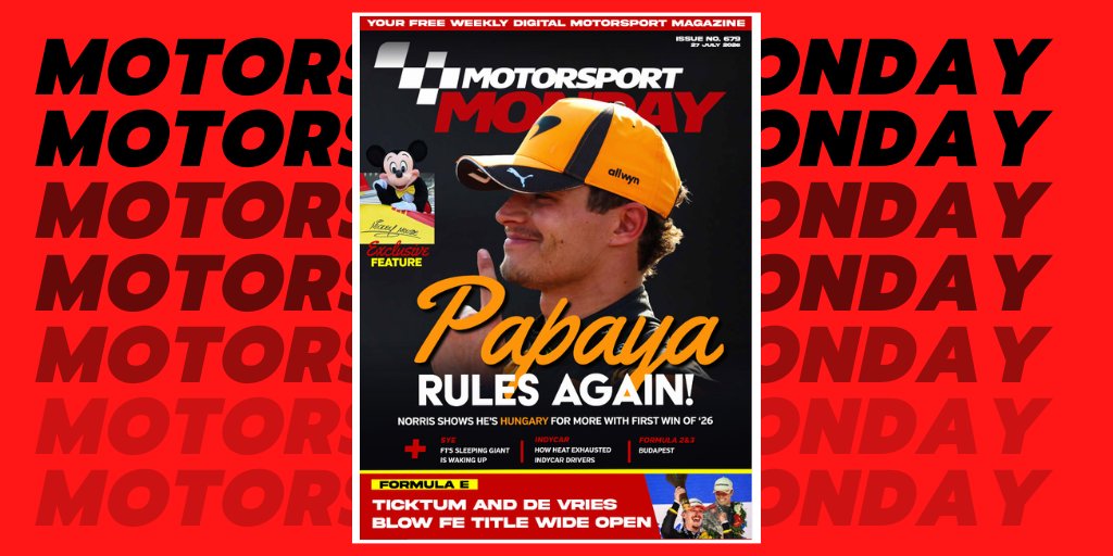 MSportMonday's tweet photo. * #F1 #HungarianGP RACE REPORT *

#MotorsportMonday's Editor-in-Chief, Graham Harris, Editor @The_Front_Jack, Deputy Editor @JamesPhillipsF1 &amp; Reporter  @AnirbanF1, bring you all the news from Budapest ... read it FOR FREE in this week's magazine (p13) 👉 https://t.co/HsvuCwNqLF https://t.co/W9lMC0RX5U