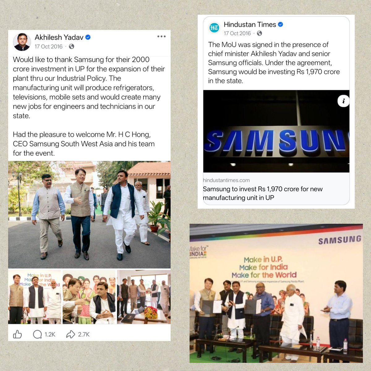 Er_awanish's tweet photo. After all, what can a person with little knowledge write, who knows nothing? Samsung was brought to Noida by the SP government, not by the government of someone who spreads religious or caste hatred. https://t.co/OUFqeKs5fo
