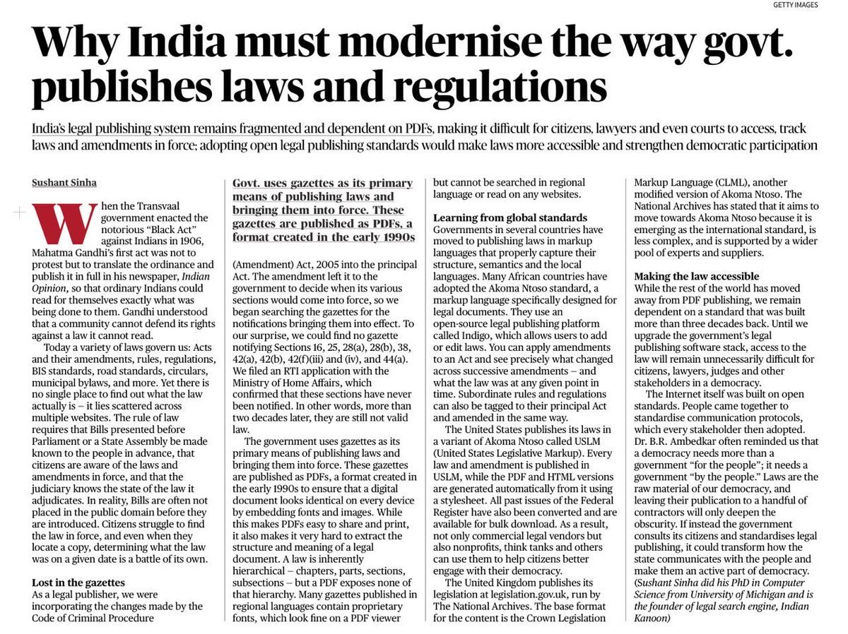 keeeng004's tweet photo. Very insightful article by @sushantsinha . One of many examples where we lag behind the world in reforming our system. https://t.co/3liNZfqDaM