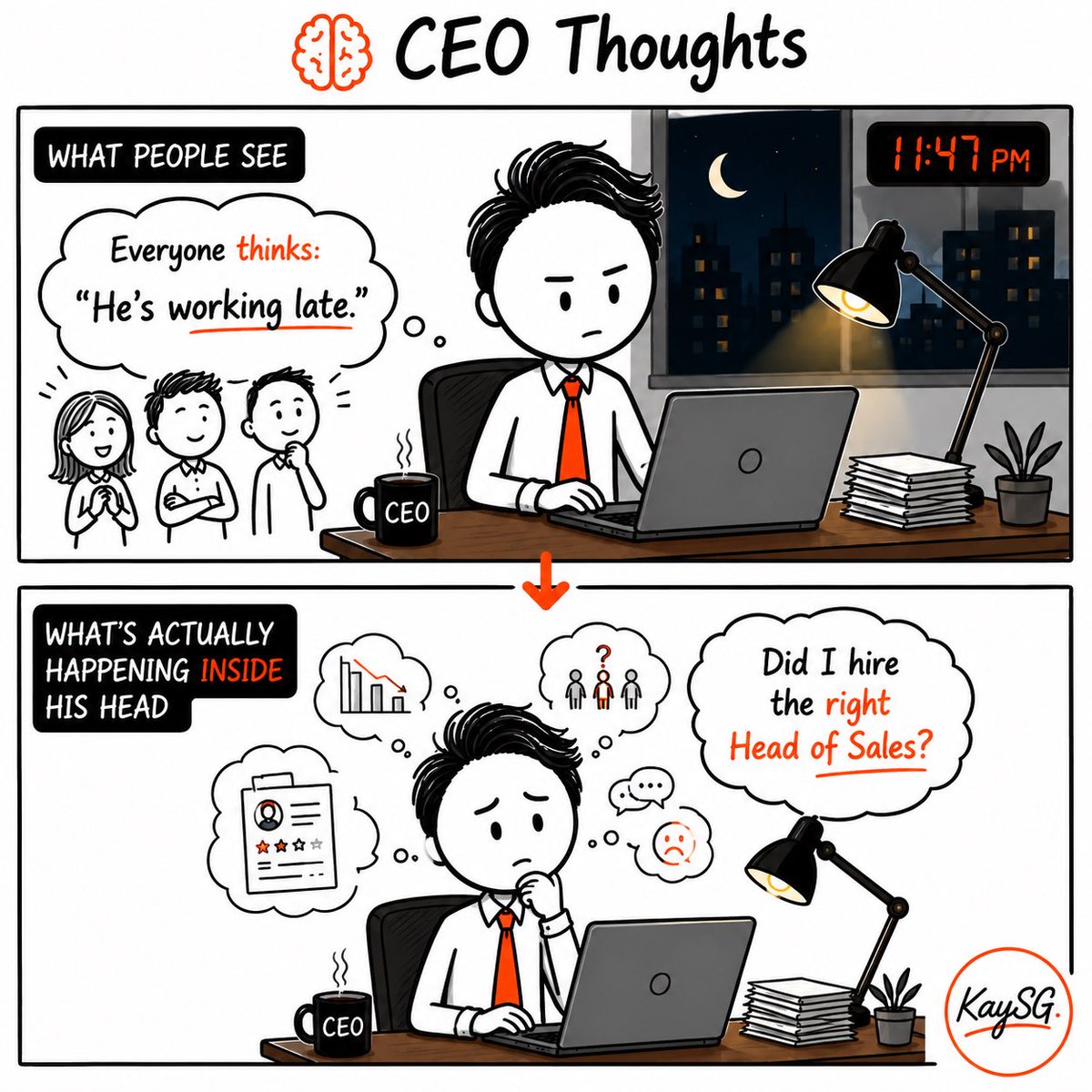 KaySG_Advisory's tweet photo. 🧠 CEOs don’t lose sleep over spreadsheets.

They lose sleep over people.

The right hire compounds.

The wrong hire compounds too.

Leadership decisions are rarely obvious in the moment.

What’s on your mind?

#KaySG #CEOThoughts #VietnsmLeadership #VietnamExecutiveSearch https://t.co/uhY3Me870K