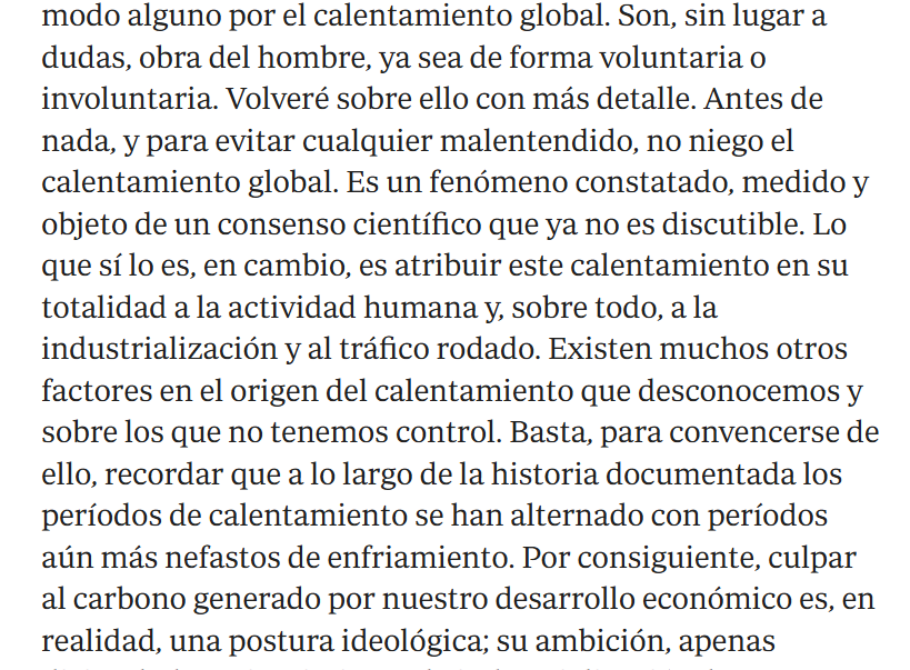 BertaGDeVega's tweet photo. Goy Sorman hoy en ABC. Para los que levantan el dedo y gritan "negacionista, negacionista" y creen que las zonas de bajas emisiones en las ciudades nos devolverán noches frescas. https://t.co/wrsIhZljUh