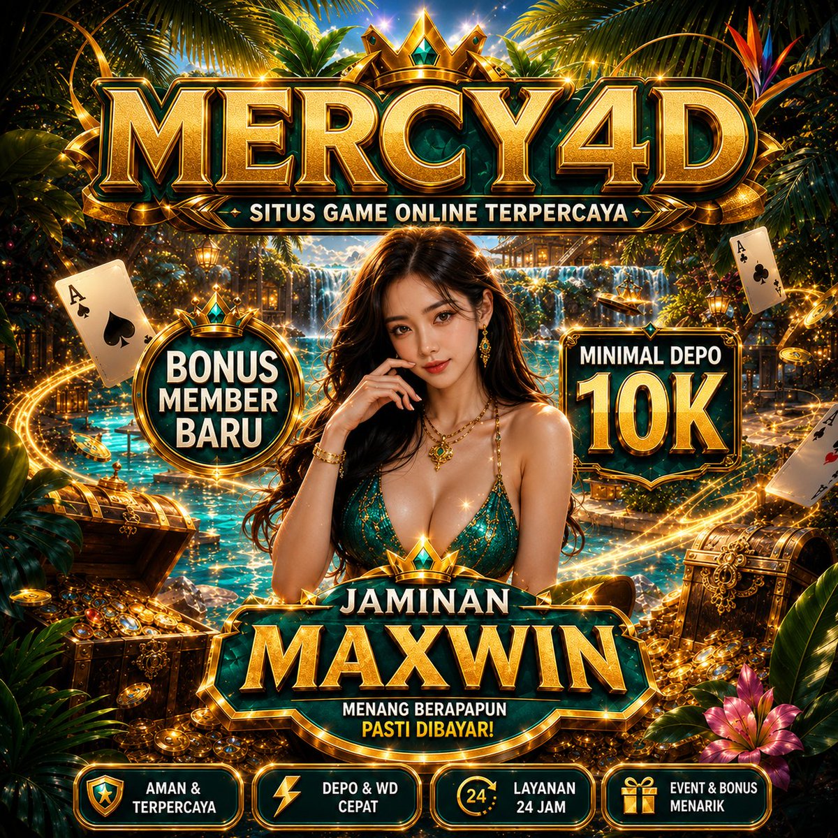 mercy4d06c's tweet photo. Situs slot gacor dan terpercaya yang siap memberikan kemenangan maksimal setiap hari! Nikmati permainan seru, proses cepat, dan peluang cuan besar hanya di Mercy4d ! https://t.co/J1o4em3MR7