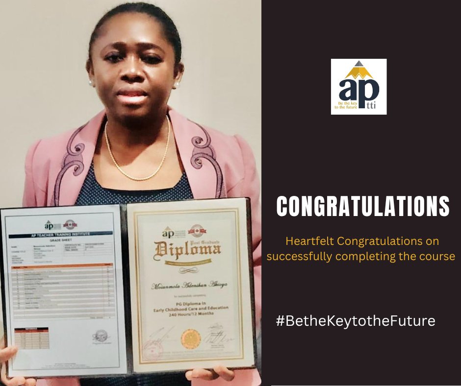 APTTI1's tweet photo. Heartfelt congratulations on successfully completing the Course
For More Details ℹ🌐 https://t.co/IGMN5sYyKf or 📞🇮🇳 +91 98317 71327 🇨🇦+1 403 775 1643
#APTTI #TeacherTrainingCourse #EarlyChildhoodCareandEducation #EduTech https://t.co/GOAglaKgfi