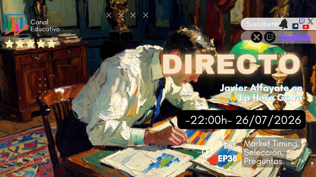 JavierAlfayate's tweet photo. 💥Ayer lo pasamos bien en el Consultorio de 🙏DOMINGO - 26/07/2026 - 22:00h - Ep. 38 - Temporada 6 - 🔎Analizamos DEFCON, tus acciones y ETF preferidos y dimos las 🎨pinceladas y opciones que los buscadores en Pine (TradingView) nos sugerían: https://t.co/tr8bECnk0c
