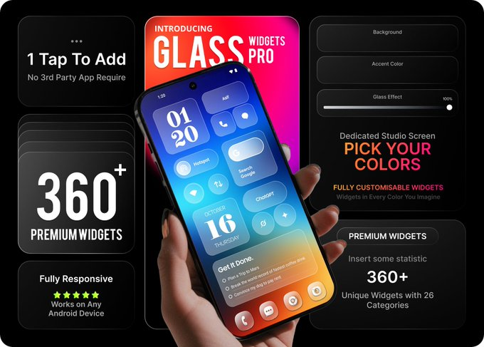 justnewdesigns's tweet photo. ✨Glass Widgets Pro are now on BIG Discount! for a very limited time.   

Download here 📷 https://t.co/4QJqrONZJd 

No kwgt or any third-party app required —just tap to add on Homescreen!  

Giveaway 10 Promo Codes in 24 Hours 
•♥️, Repost and Comment to Participate. https://t.co/VMMmYQe3O9