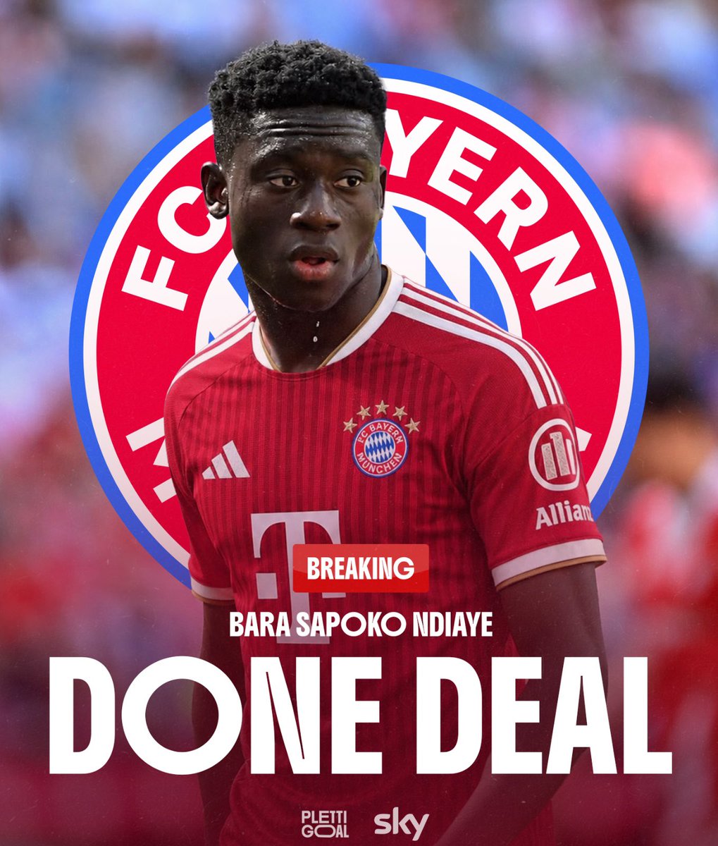 Plettigoal's tweet photo. 🚨💥 Bara Ndiaye to FC Bayern - DONE DEAL ✔️

Full agreement has now been reached with Gambinos Stars. All details are settled on a transfer fee of at least €3-4 million. He is set to join Bayern’s training camp at Tegernsee this week.

After the World Cup, Bara turned down all other clubs, determined to continue with Bayern. He has signed a contract until 2031, also following the club’s “Red & Gold” joint venture.

The 18 y/o top talent is set to take Leon Goretzka’s squad spot. Vincent Kompany is planning with him. 

@SkySportDE 🇸🇳