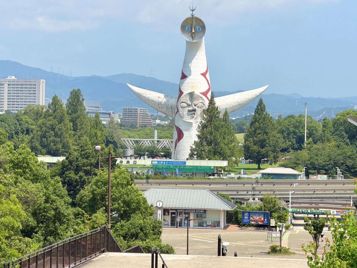 expo70park_jp's tweet photo. ／
実はこの2枚、
50年以上の時を超えた
同じエリアの風景なんです👀📸
＼

左が1970年大阪万博当時、
右が現在の同じエリアです🌳☀️

1970年大阪万博当時は、大屋根から顔をのぞかせていた太陽の塔👀
今では青空の下、その全貌を見ることができ、公園のシンボルとして親しまれています☺️

半世紀以上の時を経て、にぎわい溢れた会場は、四季を楽しめる緑豊かな公園になりました🌳✨

大屋根に包まれた、万博当時の太陽の塔を見たことがある方はいますか？👀

#万博記念公園 #太陽の塔 #大阪万博 #EXPO70 #ビフォーアフター