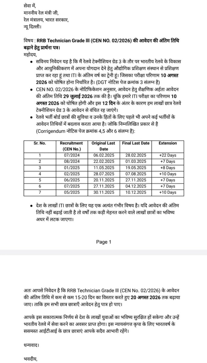 PAPPUKU91238197's tweet photo. #ExtendRRBTechnicianLastDate
@RailMinIndia 
@AshwiniVaishnaw https://t.co/slbYIqZy9X