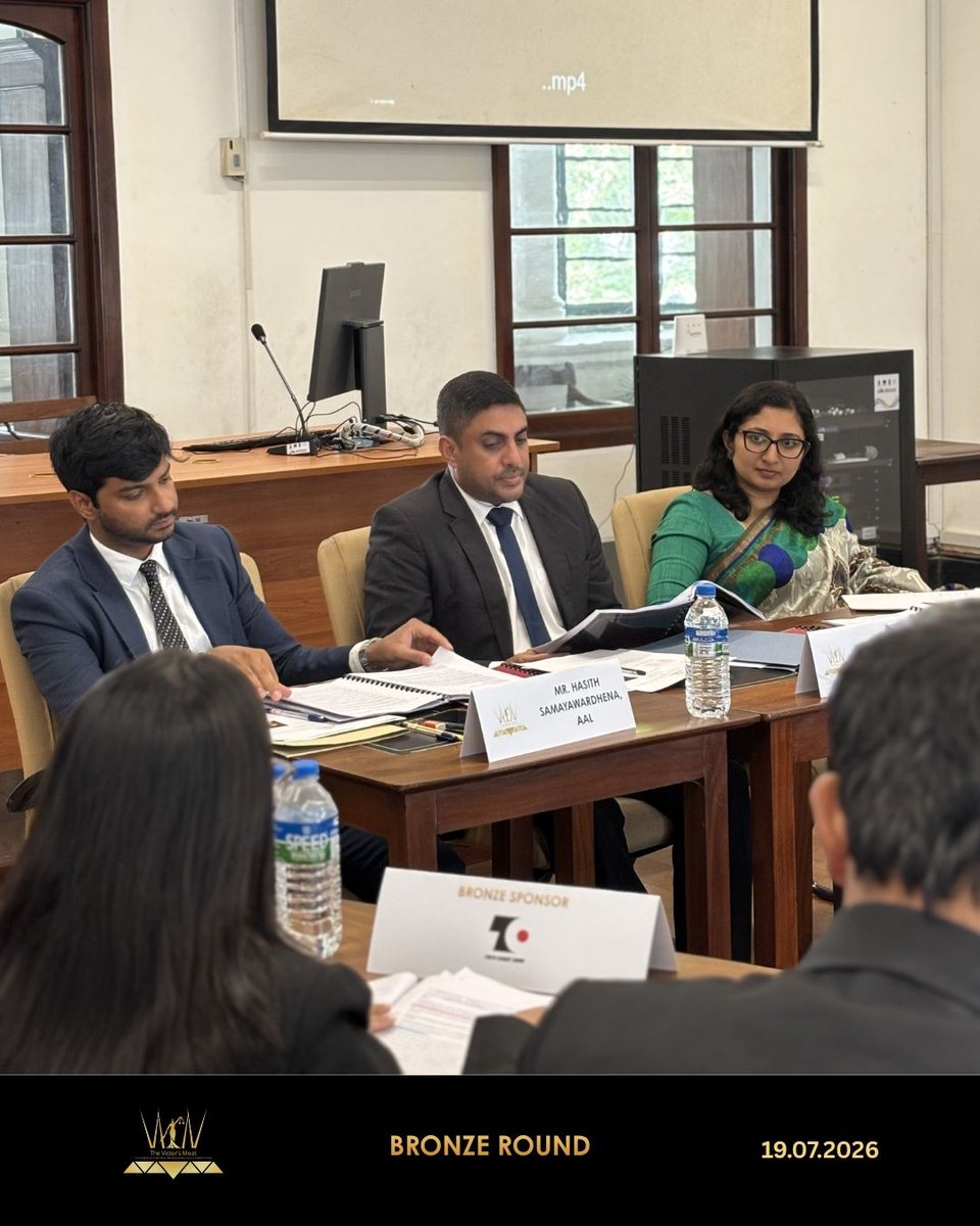 Victorsmoot's tweet photo. The Bronze Rounds of The 9th Victor's Moot!
Held on 19th July, teams showcased their skills and set the stage for an exciting journey in Sri Lanka's premier international commercial arbitration moot.

#VictorsMoot
#9thVictorsMoot https://t.co/kBeQH2Hayn