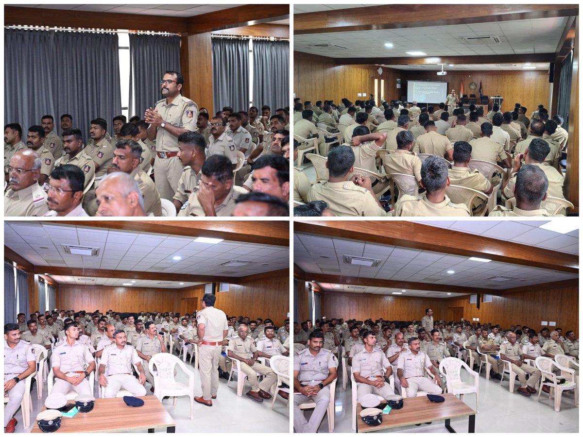 SPTumkur's tweet photo. ನಮ್ಮ ಜಿಲ್ಲಾ ಪೊಲೀಸ್ ಕಛೇರಿಯ ವೈರ್‌ಲೆಸ್ ವಿಭಾಗದ  ವತಿಯಿಂದ ಕೆಎಸ್‌ಆರ್‌ಪಿ 12ನೇ ಪಡೆಗೆ ಭೇಟಿ ನೀಡಿ ಅಧಿಕಾರಿ ಮತ್ತು ಸಿಬ್ಬಂದಿಯವರುಗಳಿಗೆ  #Wireless ಉಪಕರಣಗಳ ಸಮರ್ಪಕ ಬಳಕೆ #ಸಾಮಾಜಿಕ ಜಾಲತಾಣದ ಬಳಕೆಯ ಹಾಗೂ #ಮಾದಕ ವಸ್ತುಗಳ ಬಳಕೆಯ ದುಷ್ಪರಿಣಾಮಗಳ ಬಗ್ಗೆ & #Drug ಗೆ ಸಂಬಂಧಿಸಿದ QR ಕೋಡ್ ಬಗ್ಗೆ ತಿಳಿಸಿ ಕಾನೂನು ಅರಿವು ಮೂಡಿಸಲಾಯಿತು. 
#TumakuruDistrictPolice 
#SocialMediaAwareness @12thKSRP
#DrugFreeTumkur #SayNoToDrug
@venkatashok