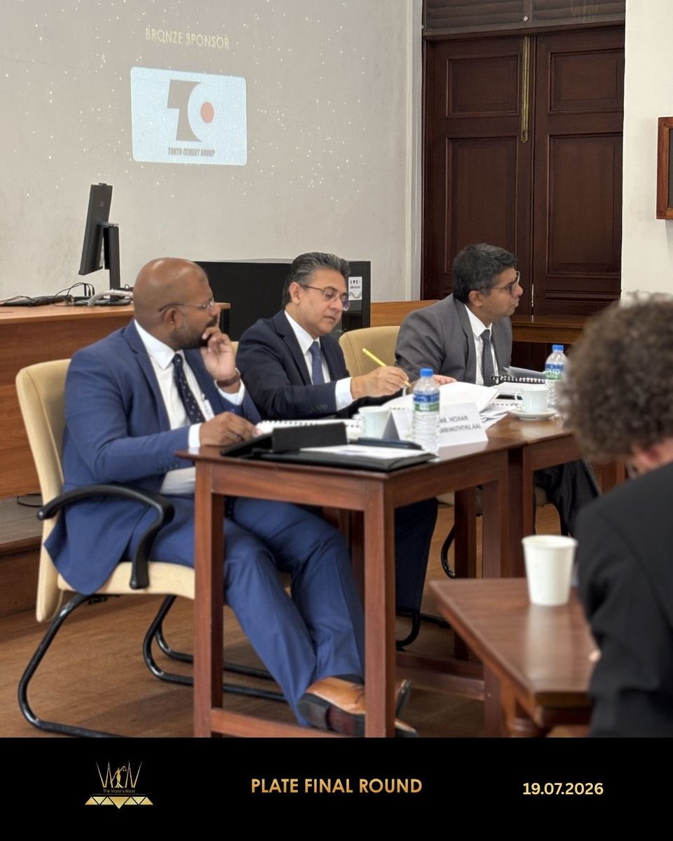 Victorsmoot's tweet photo. The Plate Final Rounds of The 9th Victor's Moot!
Held on 19th July, teams showcased their skills and set the stage for an exciting journey in Sri Lanka's premier international commercial arbitration moot.

#VictorsMoot
#9thVictorsMoot https://t.co/xjMXwDRCtd