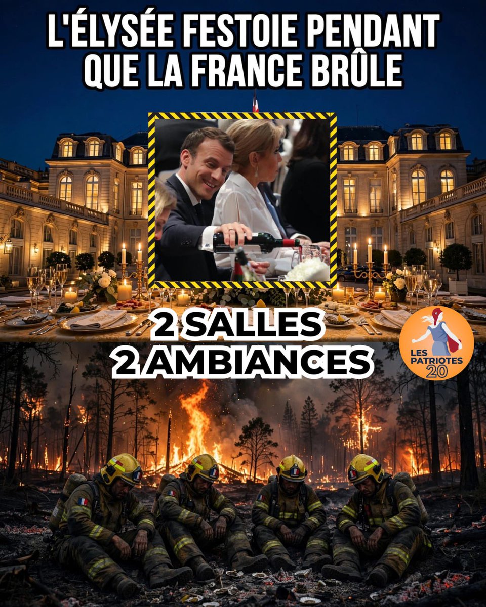 castadominique1's tweet photo. 🔥 LA FRANCE BRÛLE… ET À PARIS, ON DRESSE LA TABLE.

DEHORS! https://t.co/wkD7pvfge8