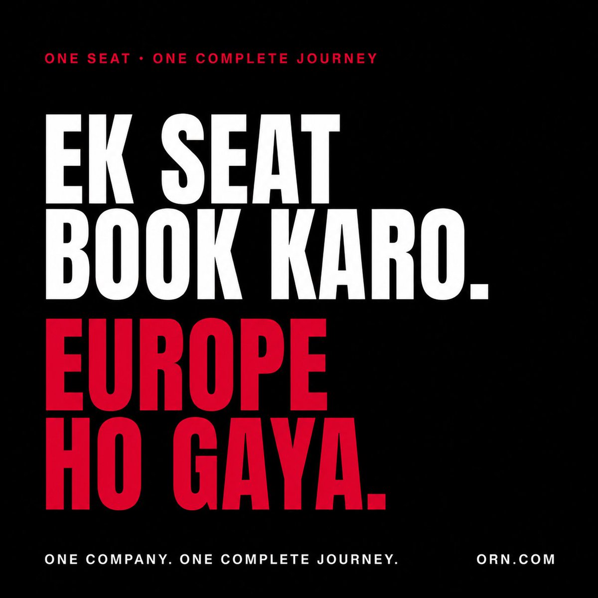 ornjourneys's tweet photo. 𝐄𝐤 𝐬𝐞𝐚𝐭 𝐛𝐨𝐨𝐤 𝐤𝐚𝐫𝐨. 𝐄𝐮𝐫𝐨𝐩𝐞 𝐡𝐨 𝐠𝐚𝐲𝐚.🇪🇺
One booking. One operator. One complete journey. From coaches and hotels to transfers and sightseeing, ORN takes care of it all—so you can simply enjoy Europe.

𝐆𝐨 𝐭𝐡𝐞 𝐎𝐑𝐍 𝐖𝐚𝐲
#TheORNWay #ORNEuropeJourneys https://t.co/Tl2MDTwVu5