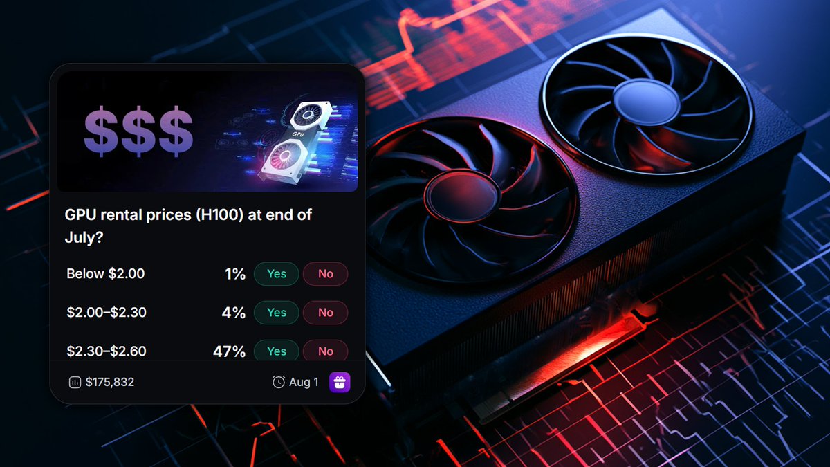 MyriadMarkets's tweet photo. 🔥 Trending Market: GPU rental prices at end of July?
