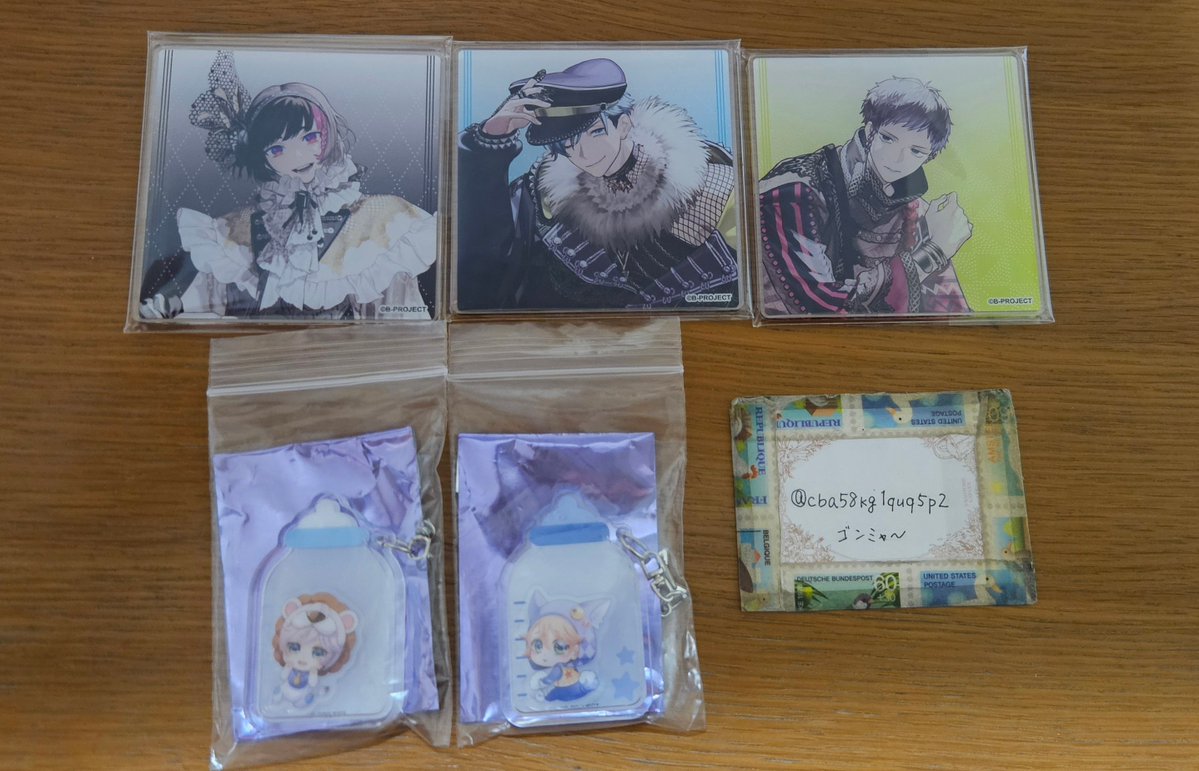 cba58kg1quq5p2's tweet photo. 【交換】B-PROJECT Bプロ motto cafe カフェ 10th アクリルコースター  Baby アクリルキーホルダー 

譲)
①アクコ：★是国、★愛染、殿
②アクキー：北門、増長
求)
①：★金城1、不動2
②：野目、不動 各1

＊★⇔★交換
＊★は、金城決まり次第に不動と交換。または、金城を含む纏めて交換。
→ https://t.co/K3JBKNo4tY