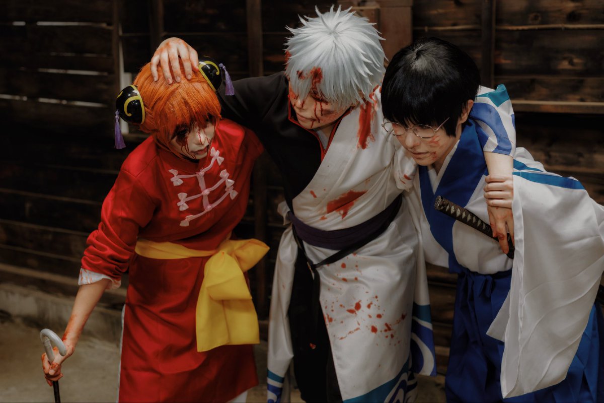 white46__'s tweet photo. COS / 銀魂 ⚠︎︎血糊⚠︎︎

『万事屋』

神楽 . 眞城さん
新八 . ゆもねさん
photo . むーさん https://t.co/eNRIVofoAv