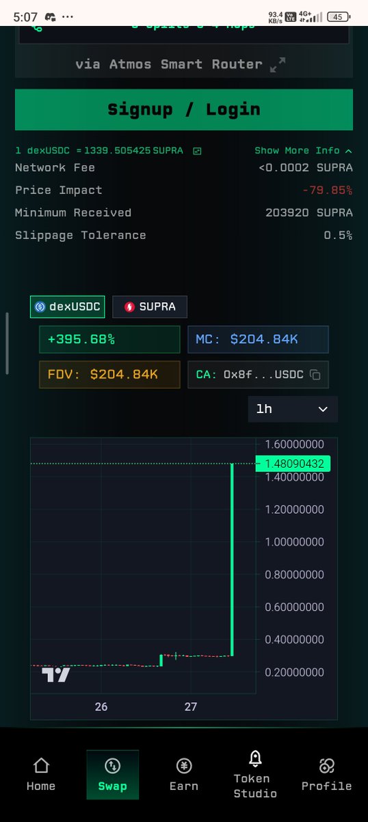 sparkx_______'s tweet photo. Wow 😲 @DexlynLabs 

After @SolidoMoney Cash Token Pump Now DexUSDC also Pumping hard 🔥 

@SUPRA_Labs ecosystem Stable coins are Booming https://t.co/eLAxG9NhhI