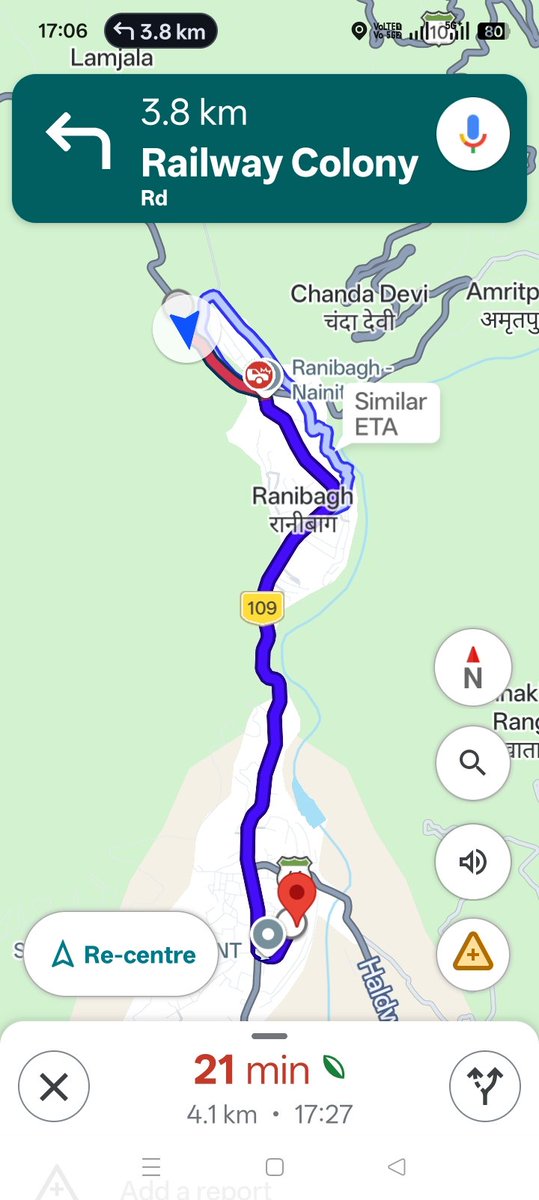 mausampur's tweet photo. @UttrakhandPoli2 @nainitalpolice_ @DehradunPolice please help nainital to kathgodam road is totally blocked no vehicles are running 
And time 6.15pm is my train from kathgodam railway station https://t.co/p6GNGuzU7s