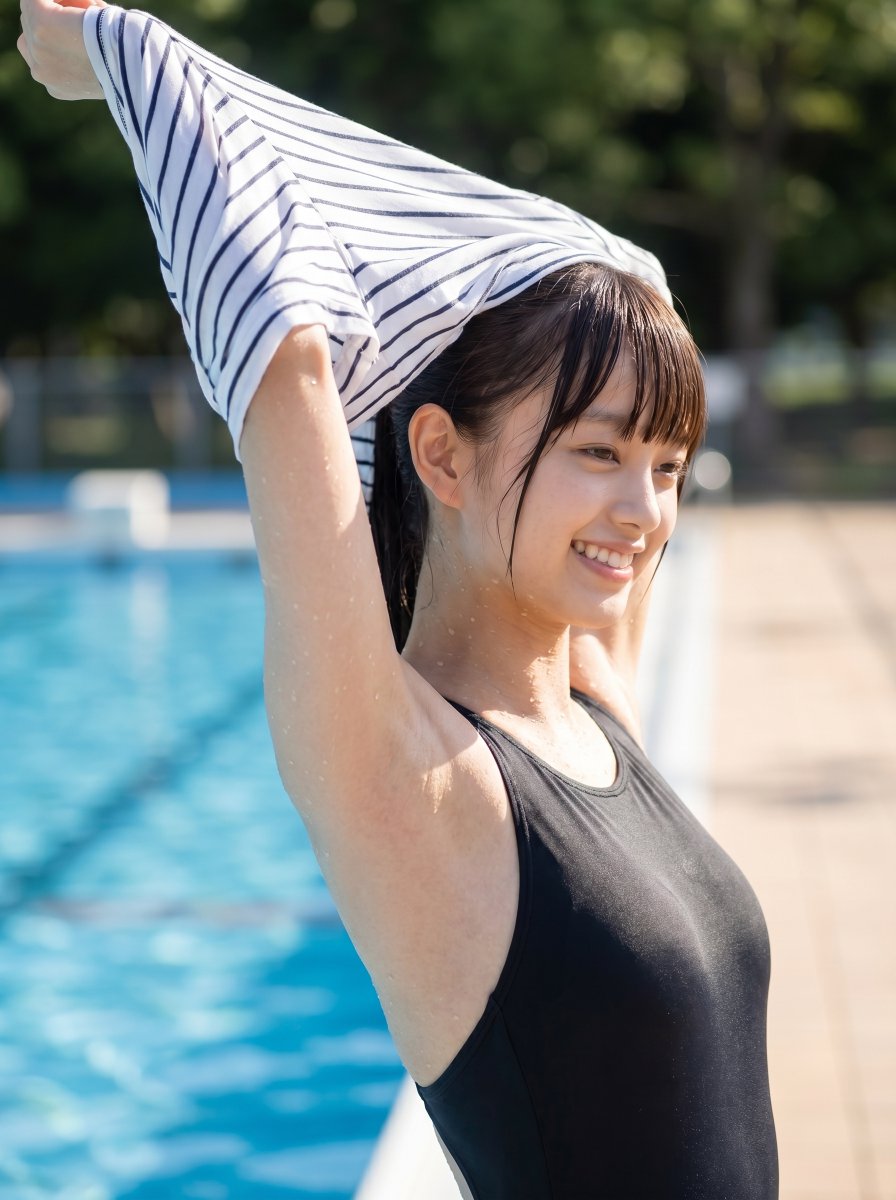 Svm618fXD852989's tweet photo. 今日も昼間からプール行ったで⛱️
25メートルくらいだったら足をつかずに泳げるんやで💪
#SFW #AIgirl #AIart https://t.co/MajK4KIdtg