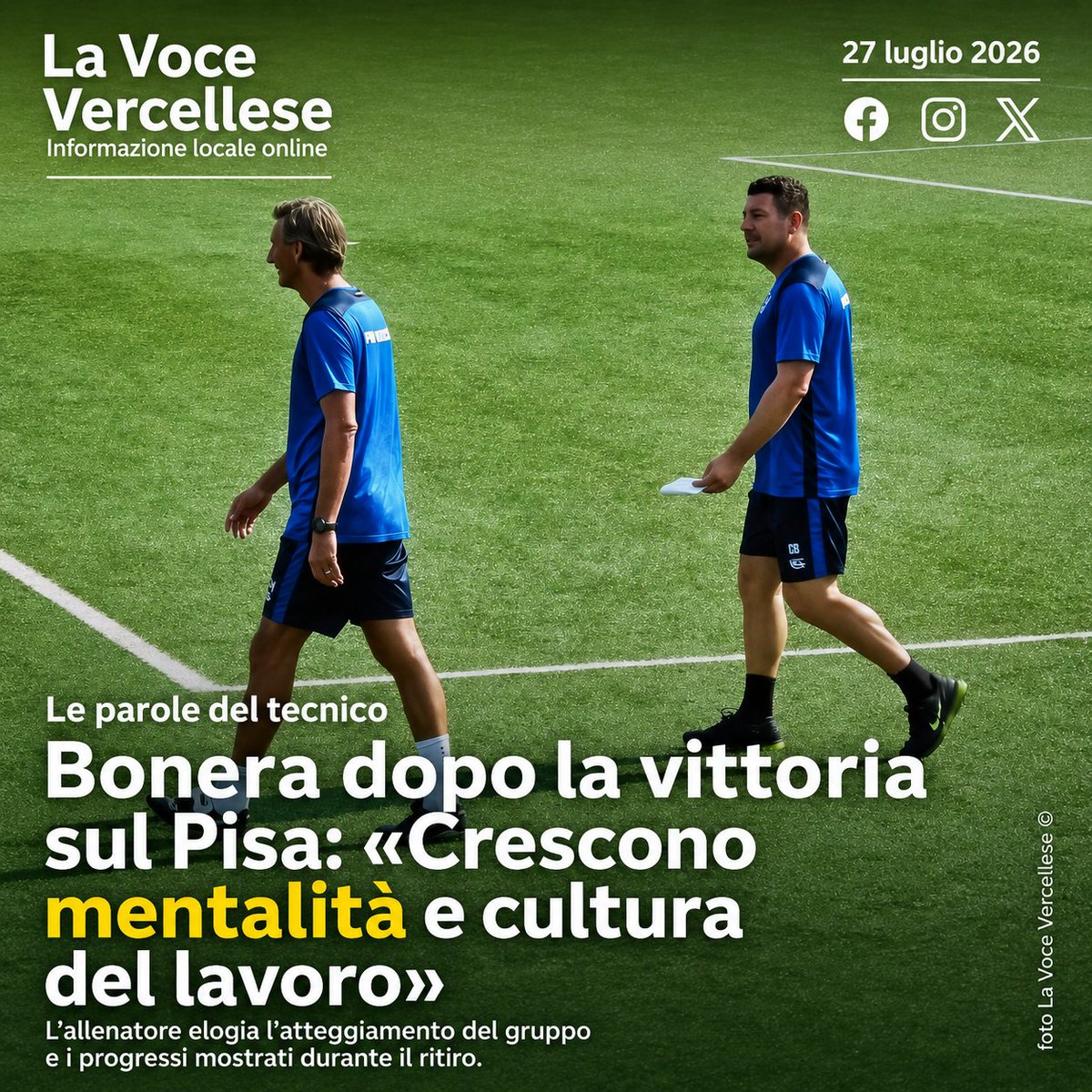 VercelliNotizie's tweet photo. La vittoria ottenuta dalla @ProVercelli1892  contro il @PisaSC  rappresenta un’altra tappa positiva nel percorso di preparazione dei bianchi. 
➡️https://t.co/LOD5sQABSt https://t.co/p8aUhN3TV3
